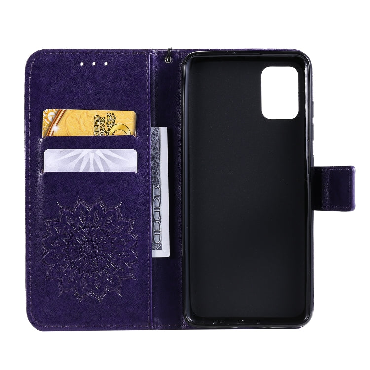 For Galaxy A51 Sun Print Horizontal Flip Protective Case with Holder & Card Slots & Wallet