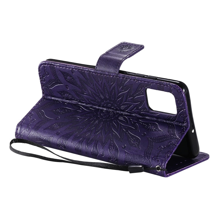 For Galaxy A51 Sun Print Horizontal Flip Protective Case with Holder & Card Slots & Wallet