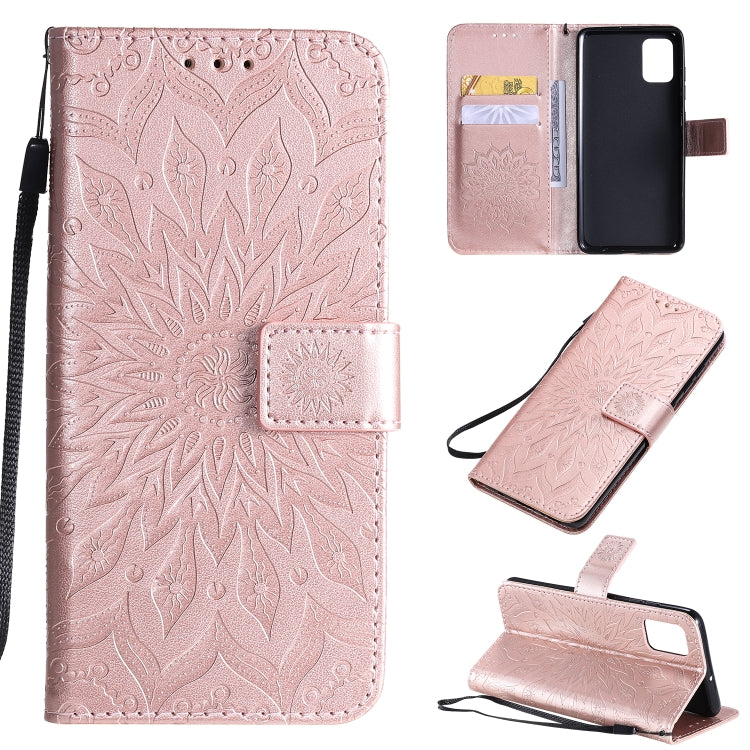 For Galaxy A51 Sun Print Horizontal Flip Protective Case with Holder & Card Slots & Wallet