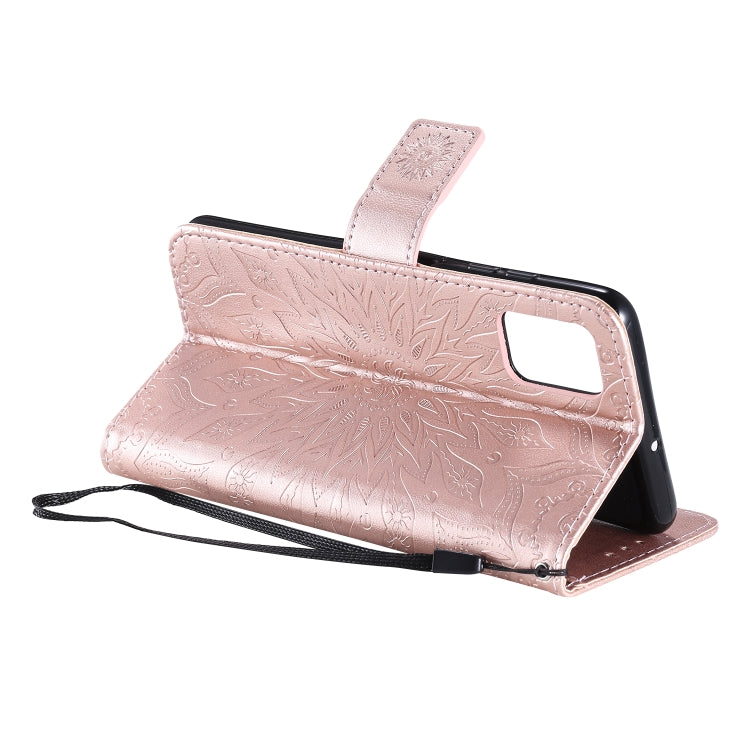 For Galaxy A51 Sun Print Horizontal Flip Protective Case with Holder & Card Slots & Wallet