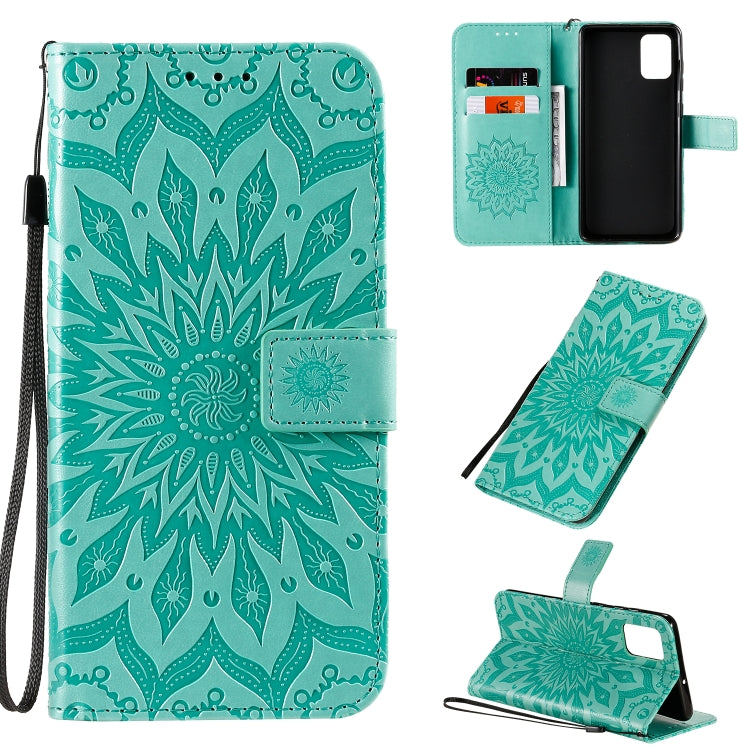 For Galaxy A71 Sun Print Horizontal Flip Protective Case with Holder & Card Slots & Wallet