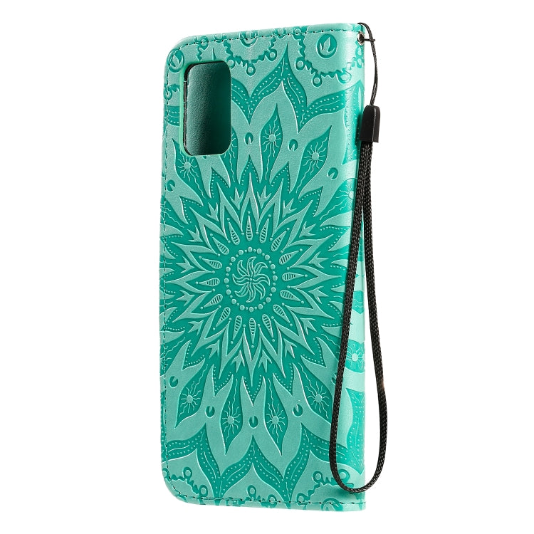 For Galaxy A71 Sun Print Horizontal Flip Protective Case with Holder & Card Slots & Wallet