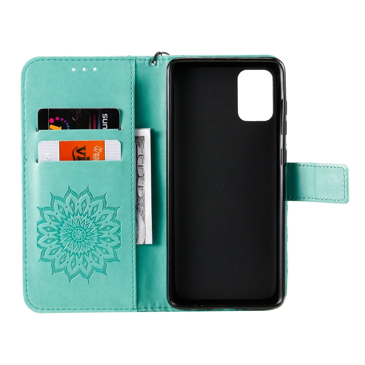 For Galaxy A71 Sun Print Horizontal Flip Protective Case with Holder & Card Slots & Wallet