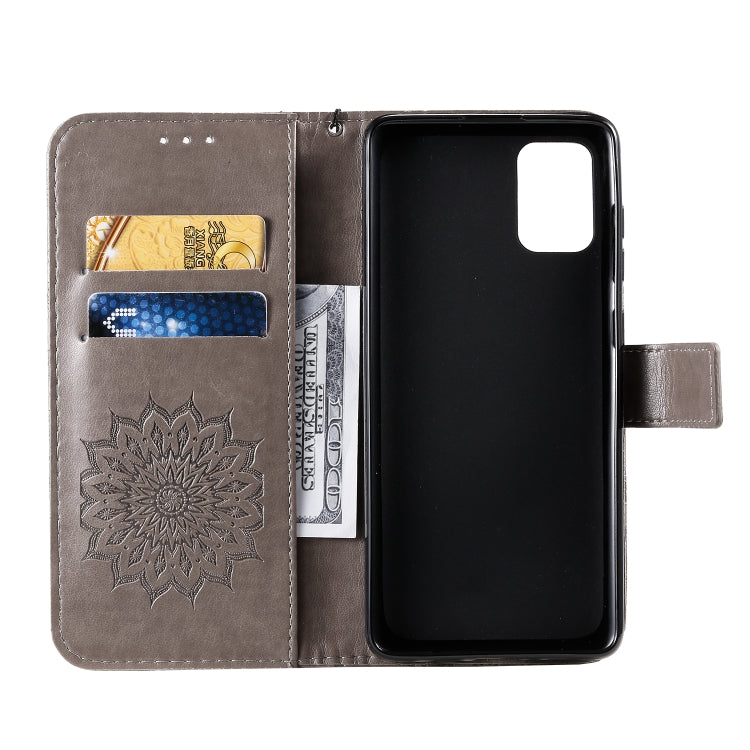 For Galaxy A71 Sun Print Horizontal Flip Protective Case with Holder & Card Slots & Wallet