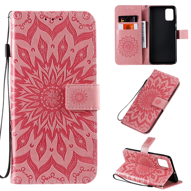 For Galaxy A71 Sun Print Horizontal Flip Protective Case with Holder & Card Slots & Wallet