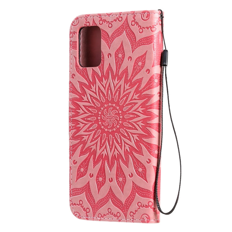 For Galaxy A71 Sun Print Horizontal Flip Protective Case with Holder & Card Slots & Wallet