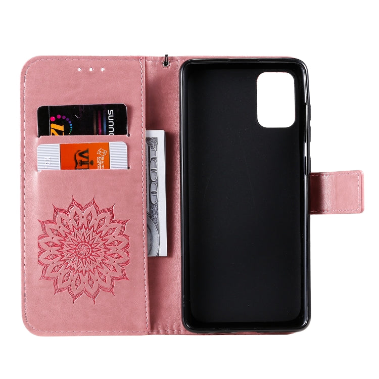 For Galaxy A71 Sun Print Horizontal Flip Protective Case with Holder & Card Slots & Wallet