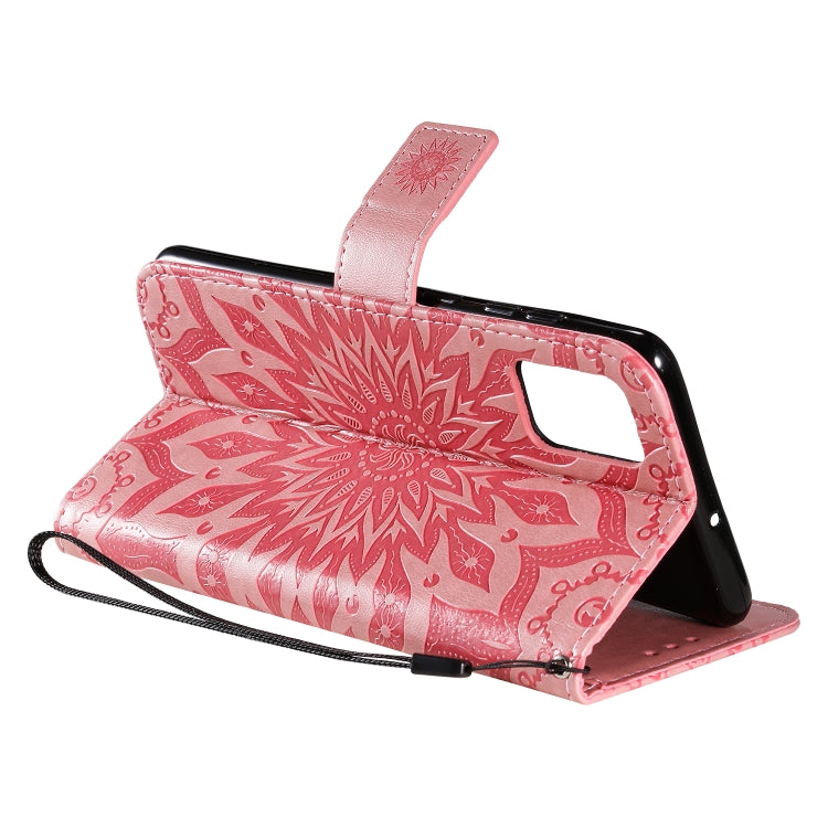 For Galaxy A71 Sun Print Horizontal Flip Protective Case with Holder & Card Slots & Wallet