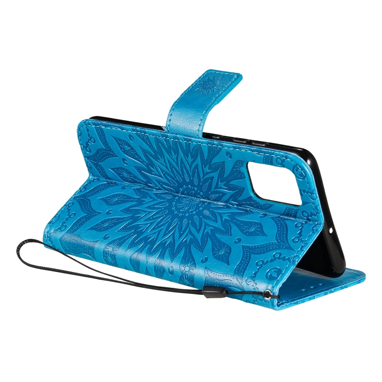 For Galaxy A71 Sun Print Horizontal Flip Protective Case with Holder & Card Slots & Wallet