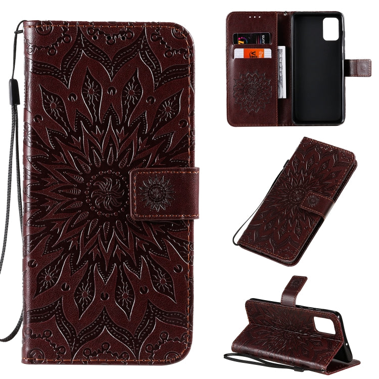 For Galaxy A71 Sun Print Horizontal Flip Protective Case with Holder & Card Slots & Wallet