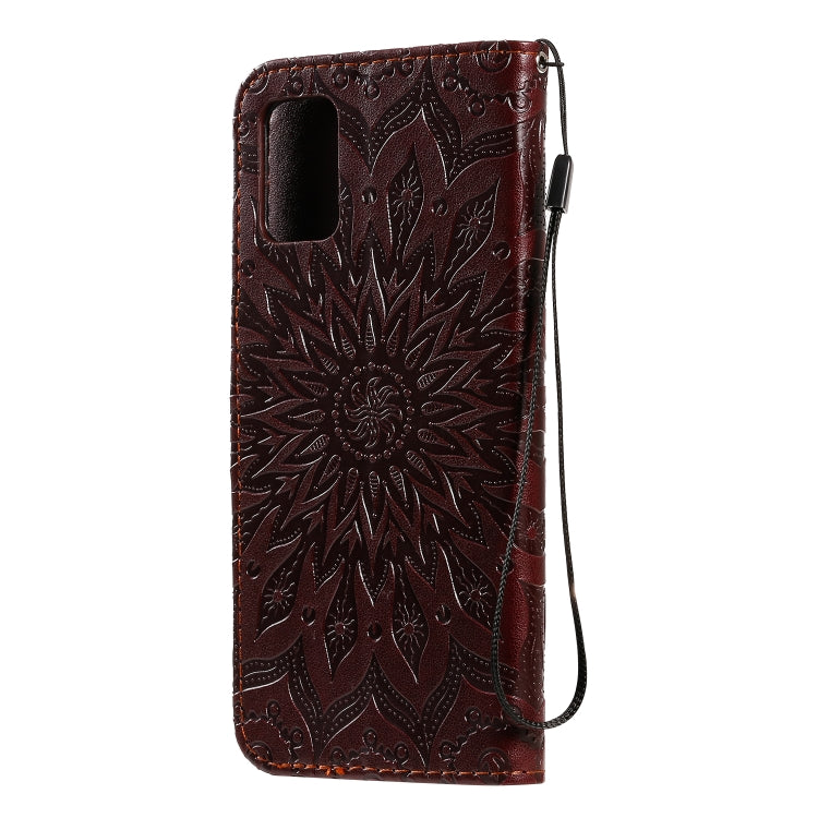 For Galaxy A71 Sun Print Horizontal Flip Protective Case with Holder & Card Slots & Wallet