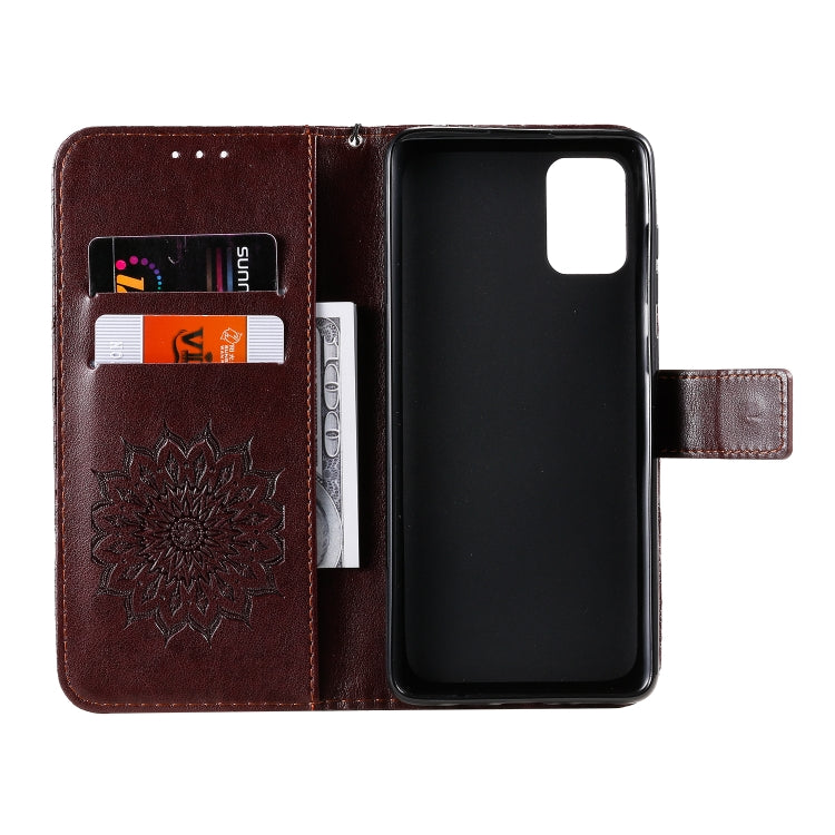 For Galaxy A71 Sun Print Horizontal Flip Protective Case with Holder & Card Slots & Wallet