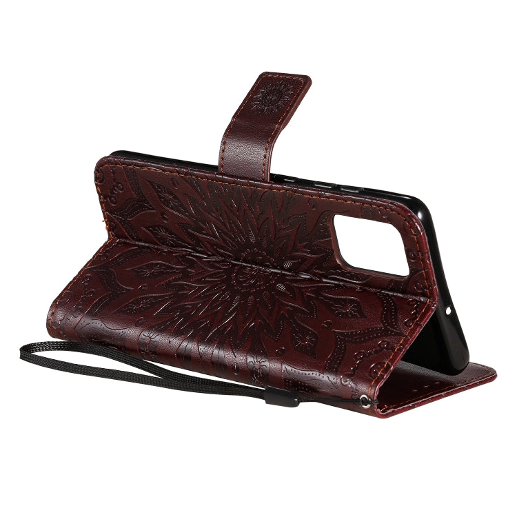 For Galaxy A71 Sun Print Horizontal Flip Protective Case with Holder & Card Slots & Wallet