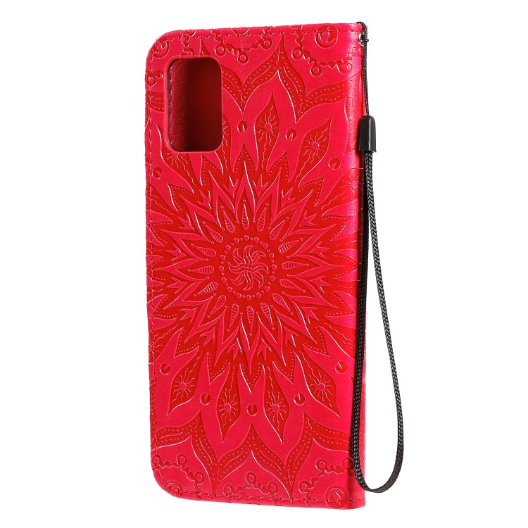 For Galaxy A71 Sun Print Horizontal Flip Protective Case with Holder & Card Slots & Wallet