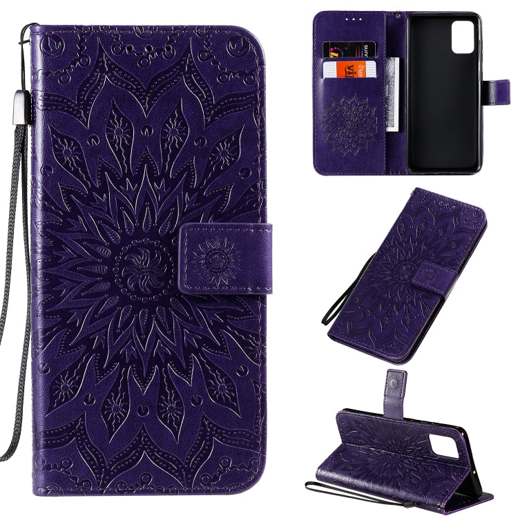 For Galaxy A71 Sun Print Horizontal Flip Protective Case with Holder & Card Slots & Wallet