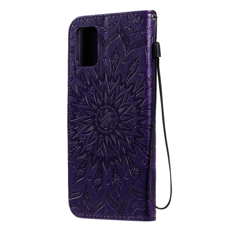 For Galaxy A71 Sun Print Horizontal Flip Protective Case with Holder & Card Slots & Wallet