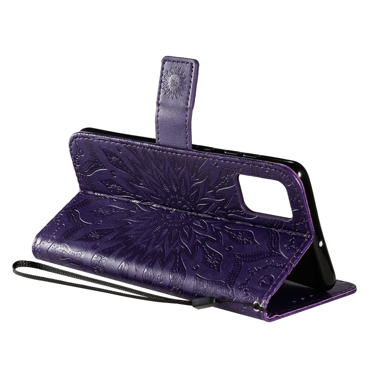 For Galaxy A71 Sun Print Horizontal Flip Protective Case with Holder & Card Slots & Wallet