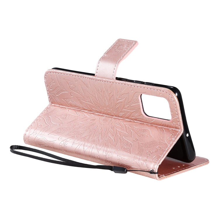 For Galaxy A71 Sun Print Horizontal Flip Protective Case with Holder & Card Slots & Wallet