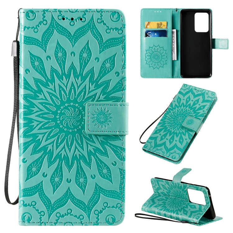 For Galaxy S20 Ultra Sun Print Horizontal Flip Protective Case with Holder & Card Slots & Wallet