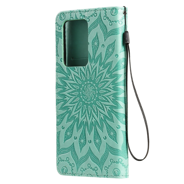 For Galaxy S20 Ultra Sun Print Horizontal Flip Protective Case with Holder & Card Slots & Wallet