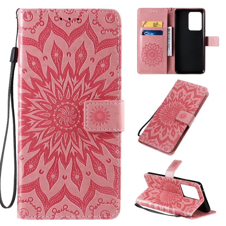For Galaxy S20 Ultra Sun Print Horizontal Flip Protective Case with Holder & Card Slots & Wallet