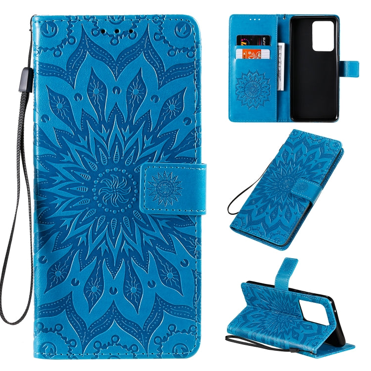 For Galaxy S20 Ultra Sun Print Horizontal Flip Protective Case with Holder & Card Slots & Wallet