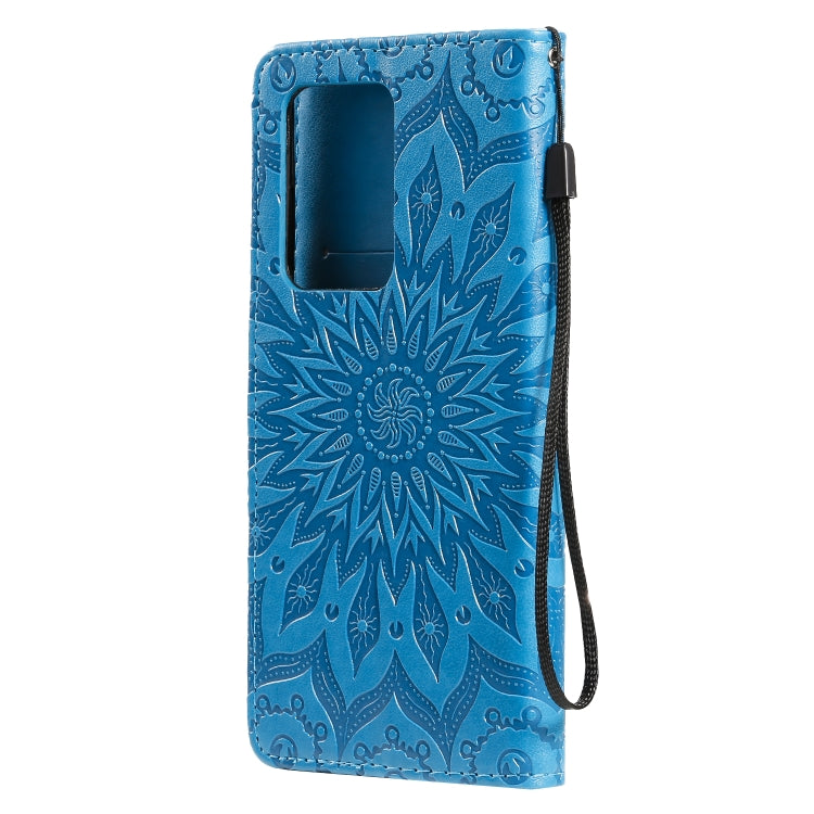 For Galaxy S20 Ultra Sun Print Horizontal Flip Protective Case with Holder & Card Slots & Wallet
