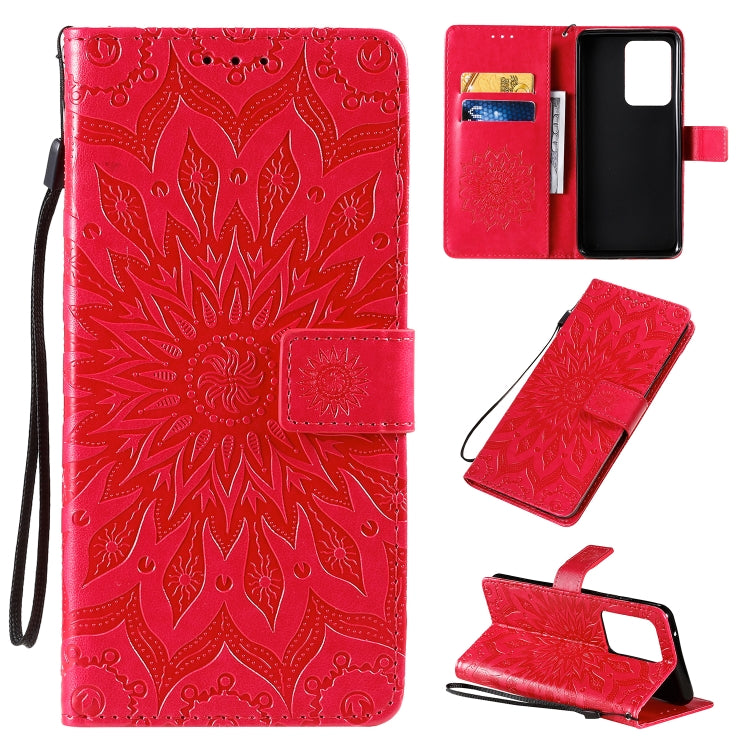 For Galaxy S20 Ultra Sun Print Horizontal Flip Protective Case with Holder & Card Slots & Wallet