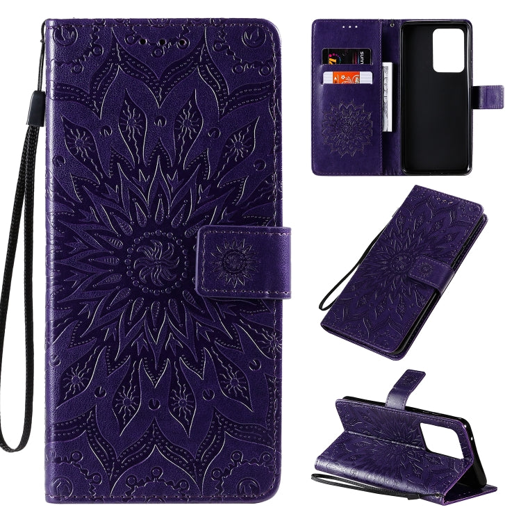 For Galaxy S20 Ultra Sun Print Horizontal Flip Protective Case with Holder & Card Slots & Wallet