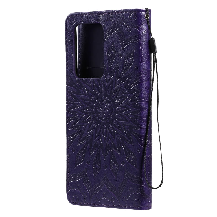 For Galaxy S20 Ultra Sun Print Horizontal Flip Protective Case with Holder & Card Slots & Wallet