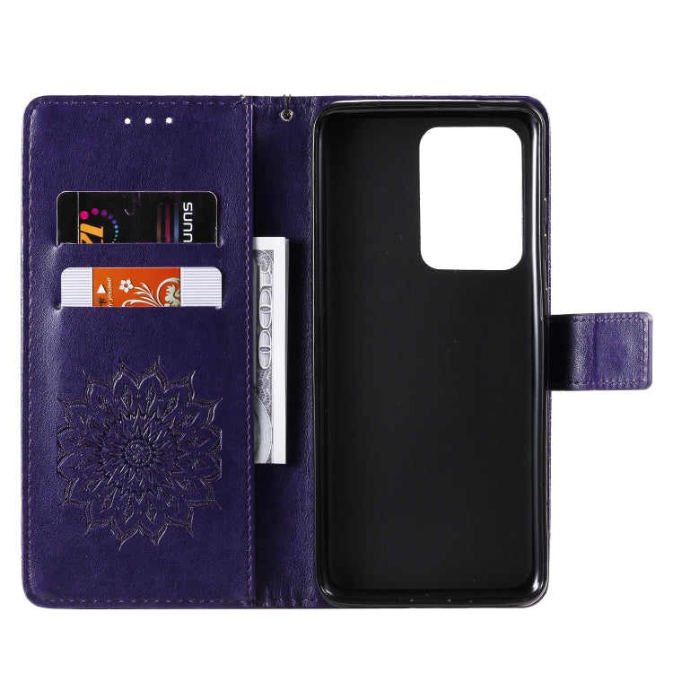 For Galaxy S20 Ultra Sun Print Horizontal Flip Protective Case with Holder & Card Slots & Wallet