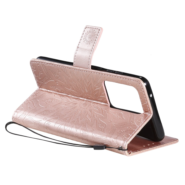 For Galaxy S20 Ultra Sun Print Horizontal Flip Protective Case with Holder & Card Slots & Wallet