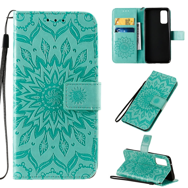 For Galaxy S20 Sun Print Horizontal Flip Protective Case with Holder & Card Slots & Wallet