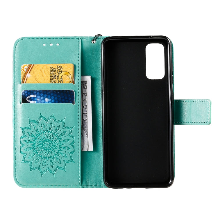 For Galaxy S20 Sun Print Horizontal Flip Protective Case with Holder & Card Slots & Wallet
