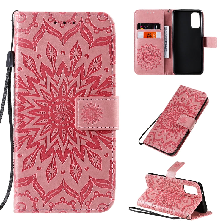 For Galaxy S20 Sun Print Horizontal Flip Protective Case with Holder & Card Slots & Wallet