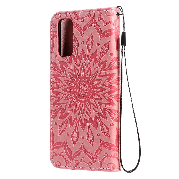 For Galaxy S20 Sun Print Horizontal Flip Protective Case with Holder & Card Slots & Wallet