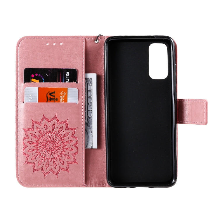 For Galaxy S20 Sun Print Horizontal Flip Protective Case with Holder & Card Slots & Wallet