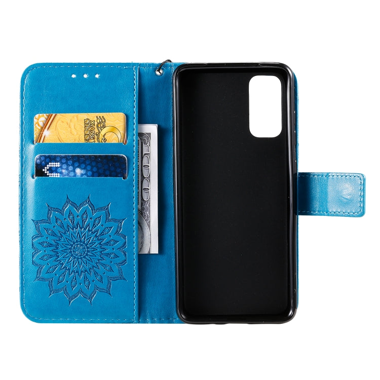 For Galaxy S20 Sun Print Horizontal Flip Protective Case with Holder & Card Slots & Wallet