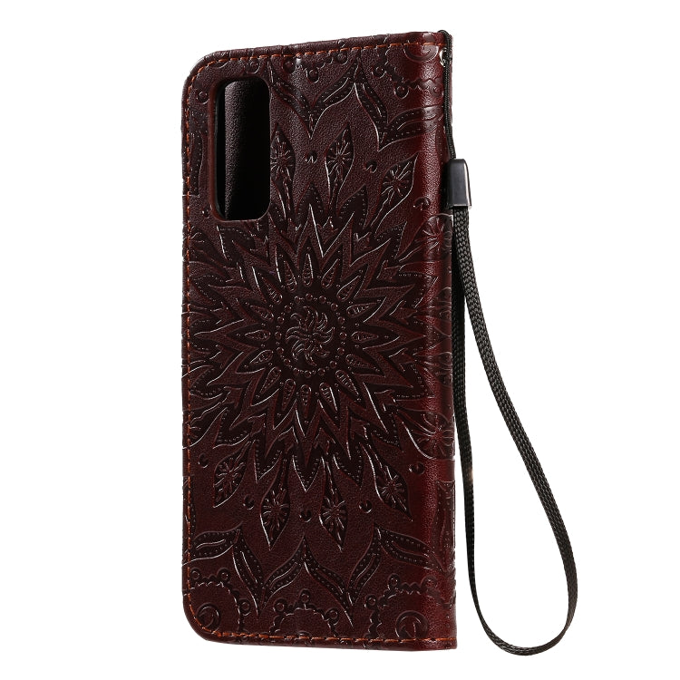 For Galaxy S20 Sun Print Horizontal Flip Protective Case with Holder & Card Slots & Wallet