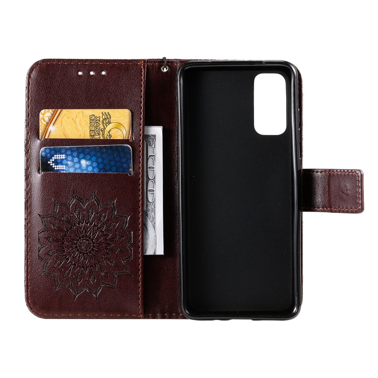For Galaxy S20 Sun Print Horizontal Flip Protective Case with Holder & Card Slots & Wallet
