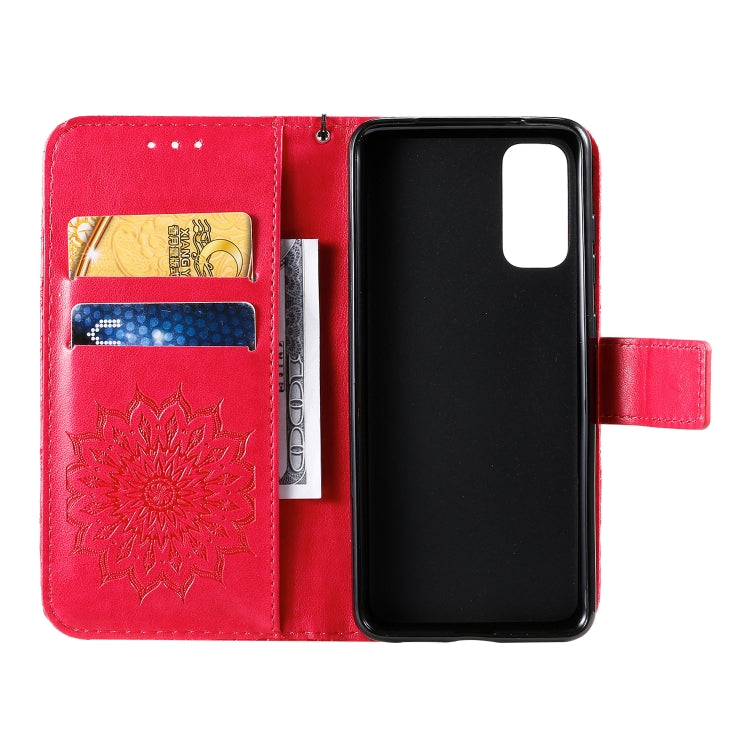 For Galaxy S20 Sun Print Horizontal Flip Protective Case with Holder & Card Slots & Wallet