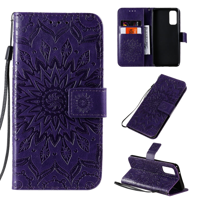 For Galaxy S20 Sun Print Horizontal Flip Protective Case with Holder & Card Slots & Wallet