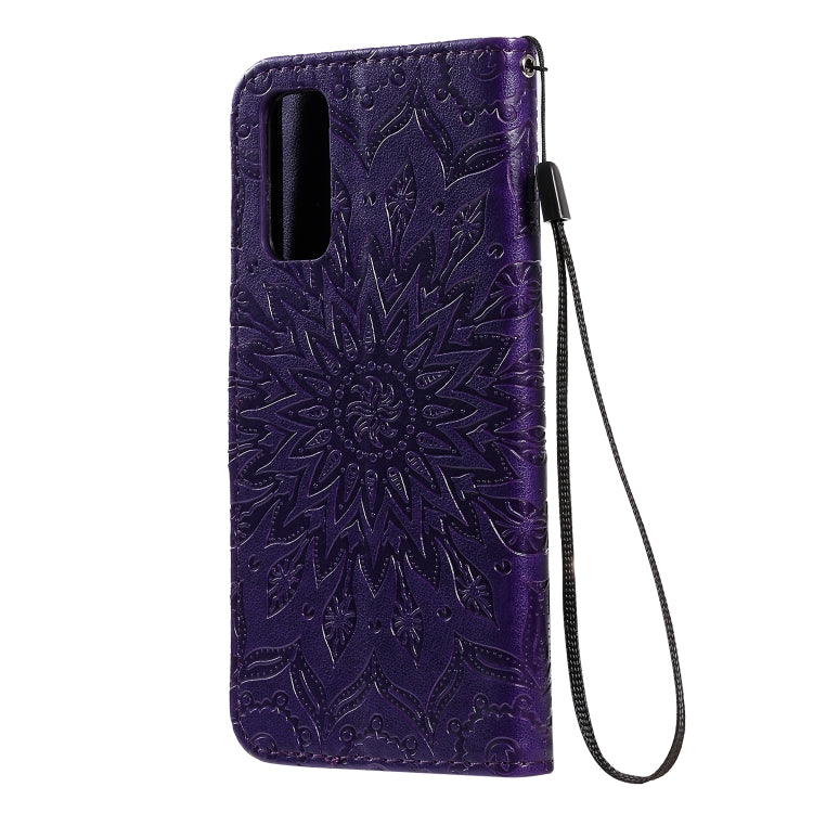 For Galaxy S20 Sun Print Horizontal Flip Protective Case with Holder & Card Slots & Wallet