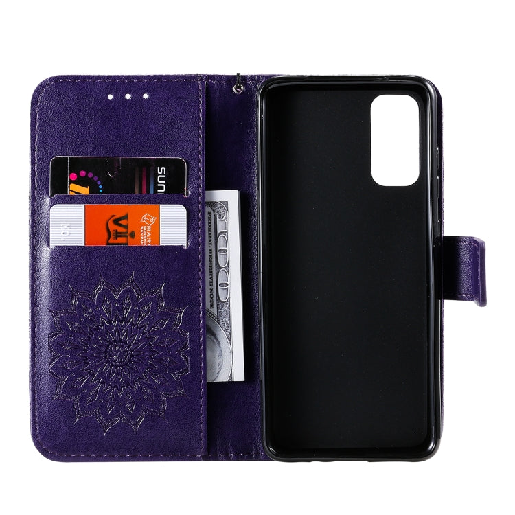 For Galaxy S20 Sun Print Horizontal Flip Protective Case with Holder & Card Slots & Wallet