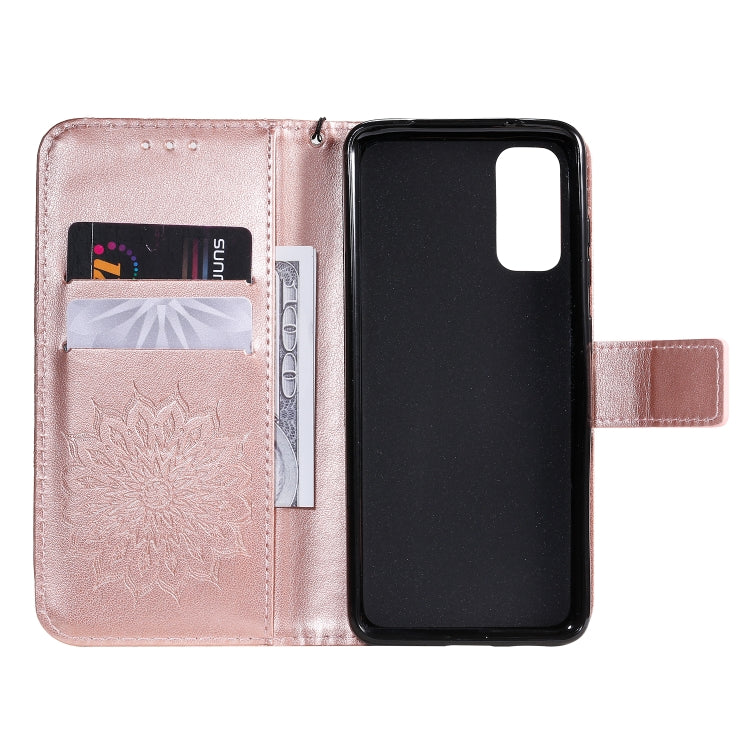 For Galaxy S20 Sun Print Horizontal Flip Protective Case with Holder & Card Slots & Wallet