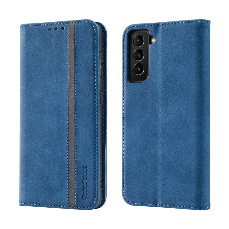 For Samsung Galaxy S21 FE Splicing Skin Feel Magnetic Leather Phone Case