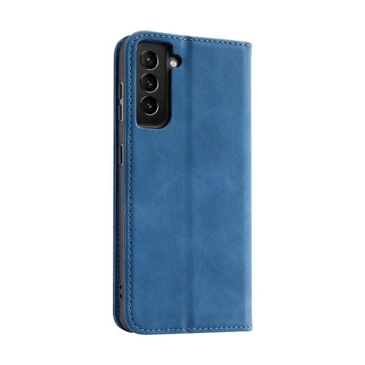 For Samsung Galaxy S21 FE Splicing Skin Feel Magnetic Leather Phone Case