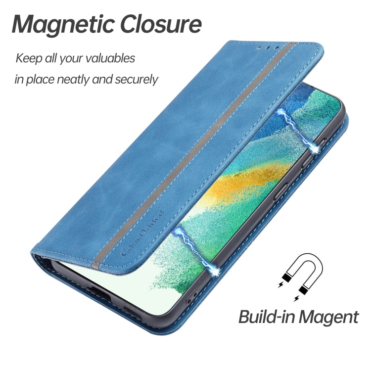 For Samsung Galaxy S21 FE Splicing Skin Feel Magnetic Leather Phone Case