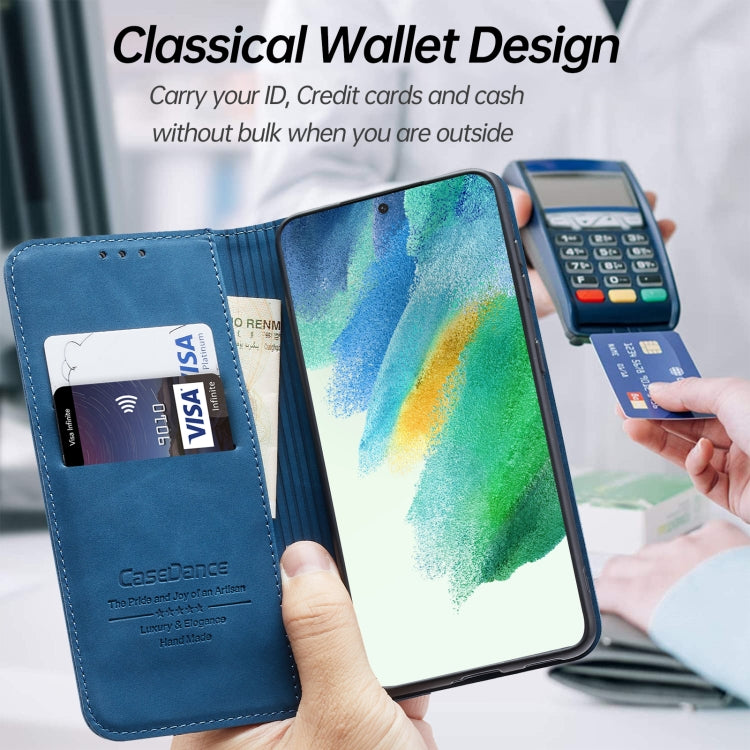 For Samsung Galaxy S21 FE Splicing Skin Feel Magnetic Leather Phone Case