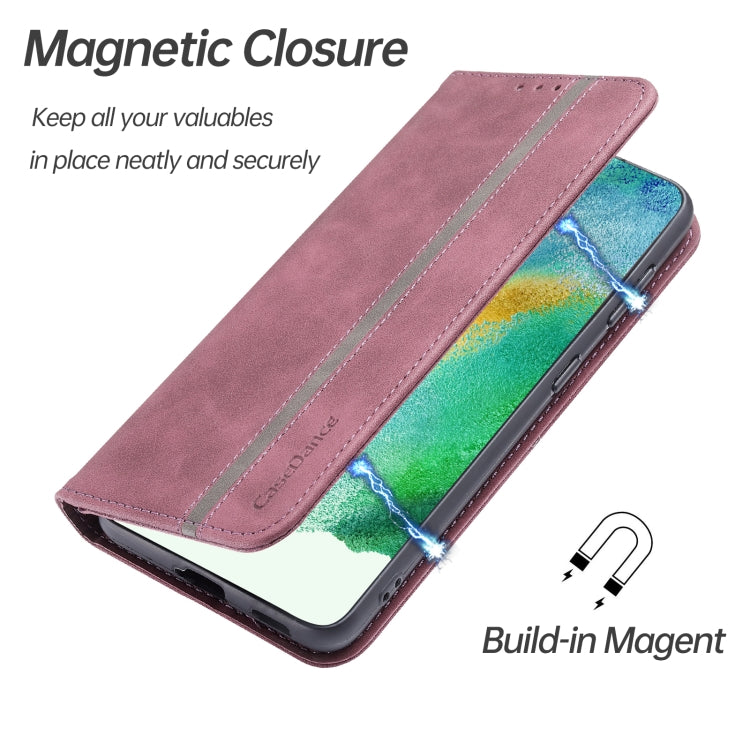 For Samsung Galaxy S21 FE Splicing Skin Feel Magnetic Leather Phone Case
